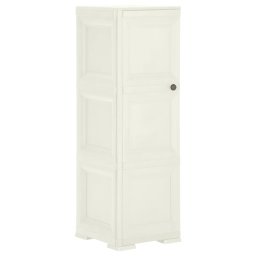 Dulap din plastic, 40x43x125 cm, vanilla ice, design de lemn GartenMobel Dekor