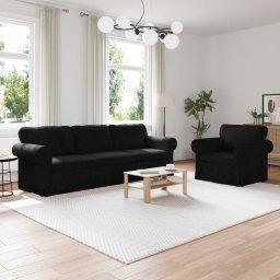 Set de canapea 2 pcs Negru 245 x 82 x 80 cm tesatura GartenMobel Dekor
