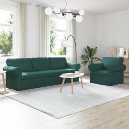 Set de canapea 2 pcs Verde închis 245 x 82 x 80 cm tesatura GartenMobel Dekor