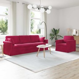 Set de canapea 2 pcs Rosu Vin 228 x 78 x 80 cm Catifea GartenMobel Dekor