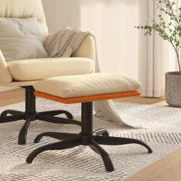 Taburet, crem, 60x60x36 cm, textil si piele ecologica GartenMobel Dekor