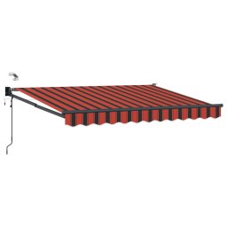 Marchiza retractabila electrica cu LED si senzor vreme, 3,5x2 m, portocaliu-negru