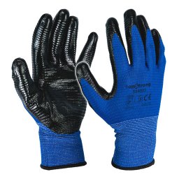Manusi de protectie Top Strong cu nitril, spate respirabil si manseta elastica