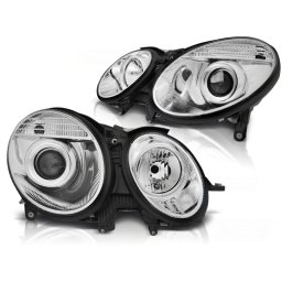 Faruri chrome cu proiector pentru Mercedes W211 E-Class 2006-2009