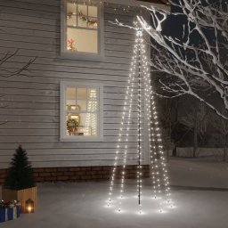 Brad de Craciun, 310 LED-uri, alb rece, 300 cm, cu tarus GartenMobel Dekor