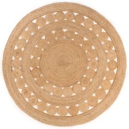 Covor din iuta cu design împletit, 240 cm, rotund GartenMobel Dekor
