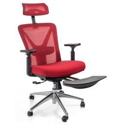 Scaun de birou ergonomic Nordhold Skadi Plus, rosu, cu tetiera si suport lombar