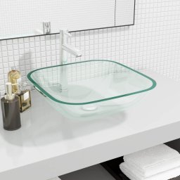 Chiuveta, transparent, 42x42x14 cm, sticla GartenMobel Dekor