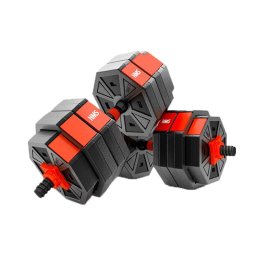 Set gantere reglabile HMS 30 kg cu bara de conectare, 2 in 1