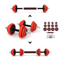 Set haltera si gantere reglabile HMS SGGX20, 20 kg, 2 in 1
