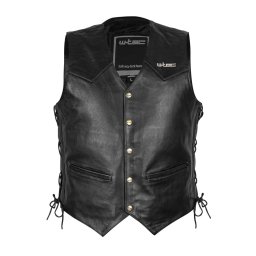 Vesta moto din piele naturala W-TEC Rockridge, neagra