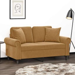 Perne decorative, 2 buc., maro, 40x40 cm, catifea GartenMobel Dekor