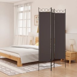 Paravan de camera cu 3 panouri, maro, 120x200 cm, textil GartenMobel Dekor