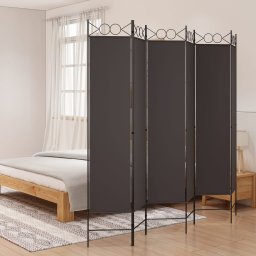 Paravan de camera cu 6 panouri, maro, 240x200 cm, textil GartenMobel Dekor