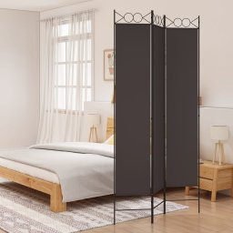 Paravan de camera cu 3 panouri, maro, 120x220 cm, textil GartenMobel Dekor