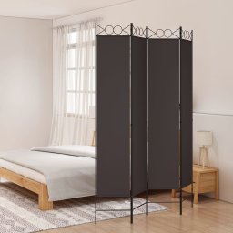 Paravan de camera cu 4 panouri, maro, 160x220 cm, textil GartenMobel Dekor