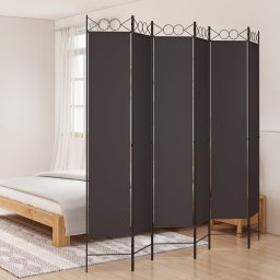 Paravan de camera cu 6 panouri, maro, 240x220 cm, textil GartenMobel Dekor