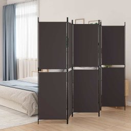 Paravan de camera cu 5 panouri, maro, 250 x 180 cm, textil GartenMobel Dekor