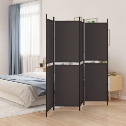 Paravan de camera cu 4 panouri, maro, 200x200 cm, textil GartenMobel Dekor