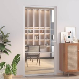 Usa de interior, 102,5x201,5 cm, alb, sticla ESG si aluminiu GartenMobel Dekor