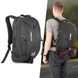 Rucsac moto impermeabil W-TEC Swampz 25L, negru, cu suport laptop
