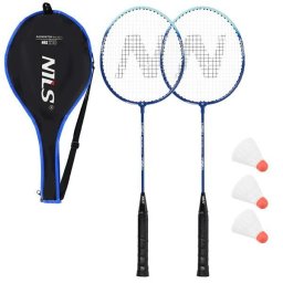 Set 2 rachete badminton Nils NRZ210 cu husa si 3 fluturasi