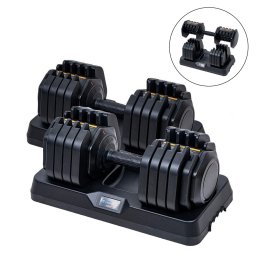 Set gantere reglabile inSPORTline DuraBell 2 x 5-41 kg cu suport