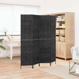 Paravan de camera cu 4 panouri negru 163x180 cm, zambila de apa GartenMobel Dekor