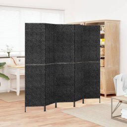 Paravan de camera cu 5 panouri negru 205x180 cm zambila de apa GartenMobel Dekor