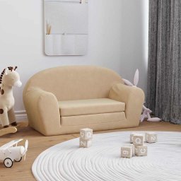 Canapea extensibila de copii cu 2 locuri, crem, plus moale GartenMobel Dekor