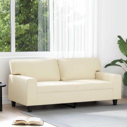 Canapea cu 2 locuri, crem, 140 cm, piele ecologica GartenMobel Dekor