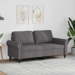 Canapea cu 2 locuri, gri, 140 cm, piele ecologica GartenMobel Dekor