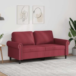 Canapea cu 2 locuri, rosu vin, 140 cm, piele ecologica GartenMobel Dekor