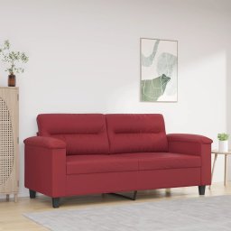 Canapea cu 2 locuri, rosu vin, 140 cm, piele ecologica GartenMobel Dekor