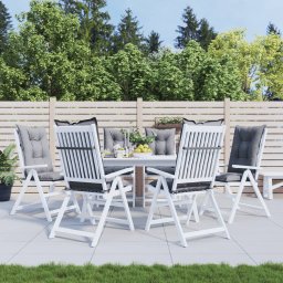 Perne scaun cu spatar înalt, 6 buc., gri, 120x50x7 cm, textil GartenMobel Dekor