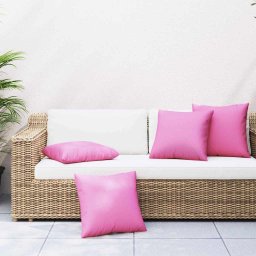 Perne decorative 4 pcs Roz 40 x 40 cm Material din poliester GartenMobel Dekor
