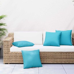 Perne decorative Simplu cu perna 4 pcs Turcoaz 40 x 40 cm GartenMobel Dekor