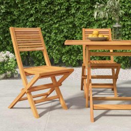 Scaune de gradina pliante, 2 buc, 47x62x90 cm, lemn masiv tec GartenMobel Dekor