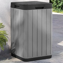 Cos de gunoi pentru exterior, gri, 38x38x65 cm, PP GartenMobel Dekor