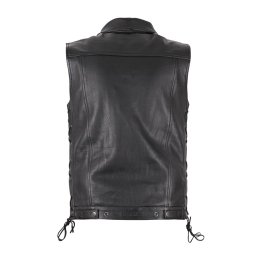 Vesta moto din piele naturala W-TEC Highstake, neagra, cu ajustare laterala