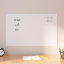 Tabla magnetica de perete, alb, 80x50 cm, sticla securizata GartenMobel Dekor