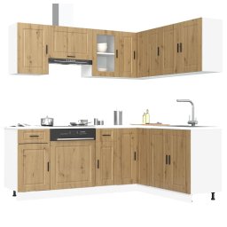 Set dulap de bucatarie 11 piese „Porto” stejar artizanal lemn GartenMobel Dekor