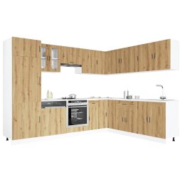 Set dulap de bucatarie 14 piese „Porto” stejar artizanal lemn GartenMobel Dekor