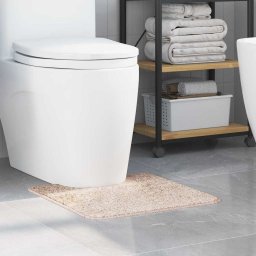 Covor baie pentru WC antiderapant crem 50x50 cm, baza latex vidaXL
