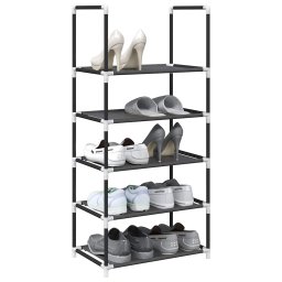 Suport pantofi 5 niveluri, negru, 44x28x94 cm, tesatura netesa GartenMobel Dekor