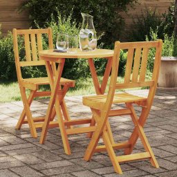 Set bistro 3 pcs Ulei Natural Lemn Solid de Acacia GartenMobel Dekor