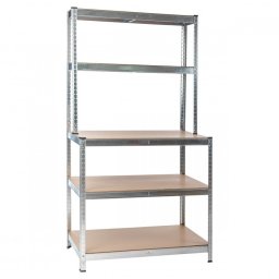 Raft metalic Mirpol cu 5 polite, 150 kg/raft, 100x30/60x180 cm