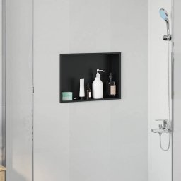 Nisa de Dus Negru 45 x 30 x 9,5 cm Oţel inoxidabil GartenMobel Dekor