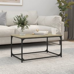 Masuta cafea, stejar sonoma, 80x50x40 cm lemn prelucrat si fier GartenMobel Dekor