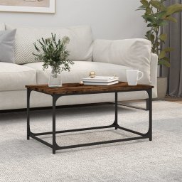 Masuta cafea, stejar fumuriu 80x50x40 cm lemn prelucrat si fier GartenMobel Dekor